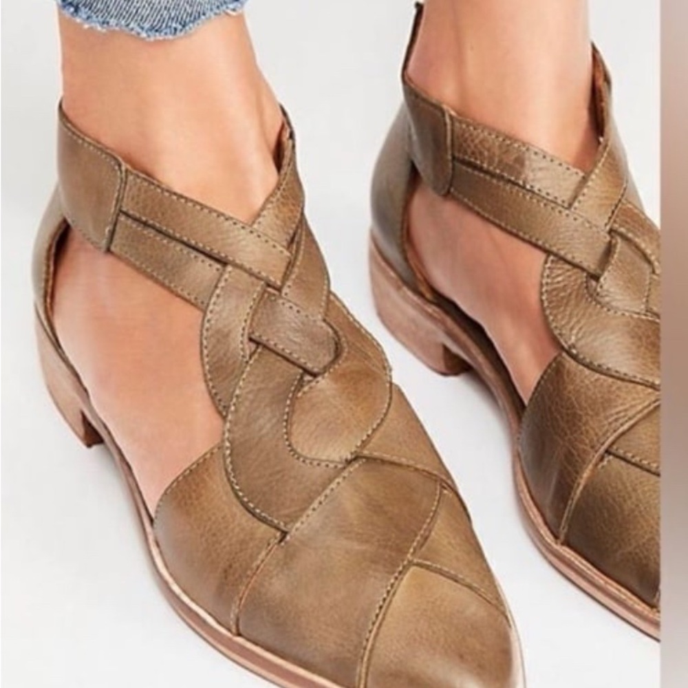 Free People Wonderlust Leather Flats